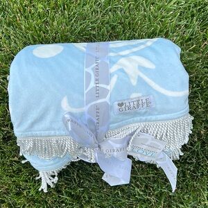 Little Giraffe Bliss Blue Compass Round Blanket **NWT